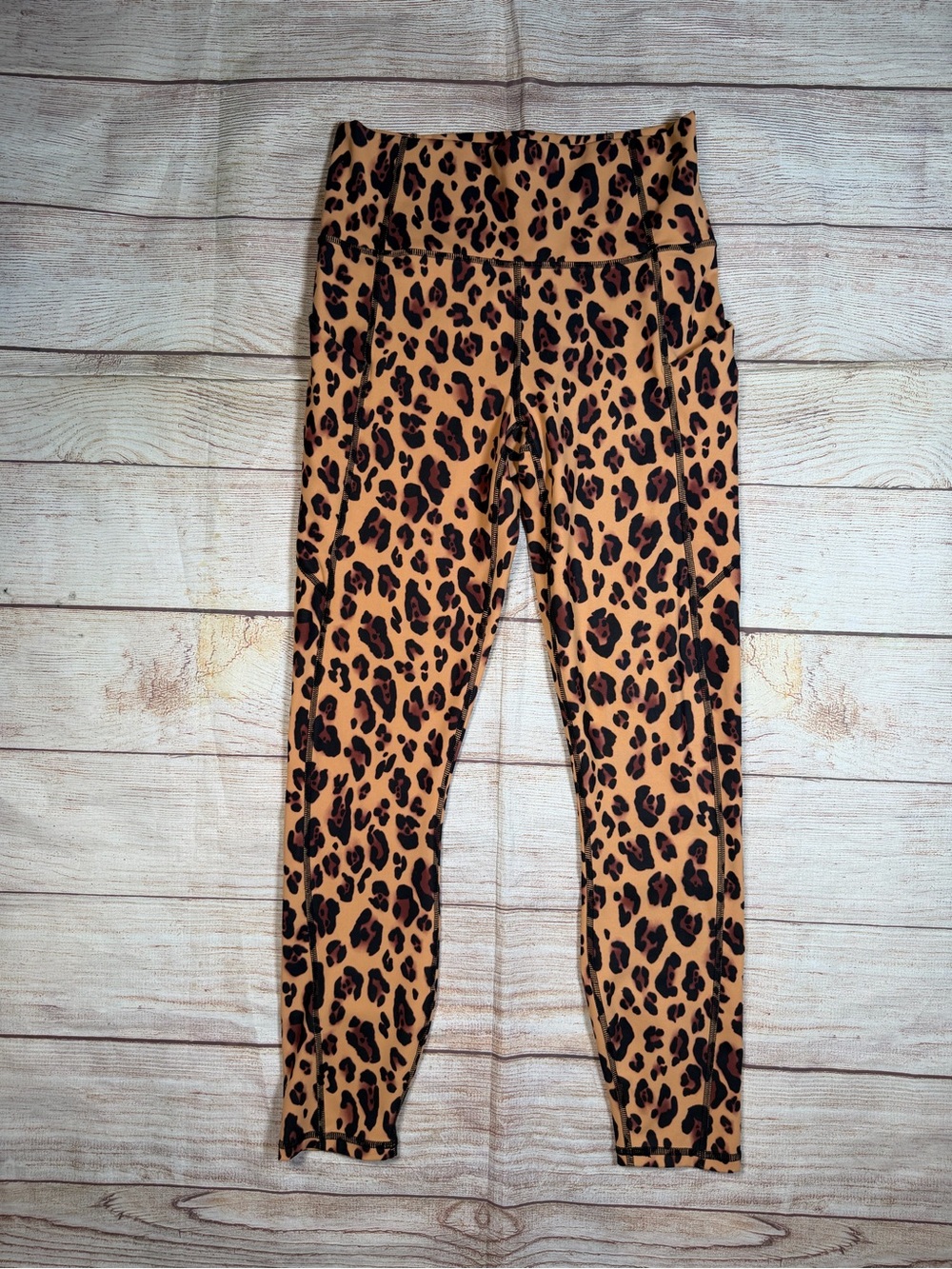 Fabletics PureLuxe Leopard Print Leggings - Tan & Black